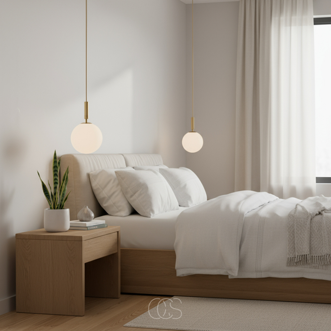 Lampa Wisząca Kula ze Szklanym Kloszem Opalowym