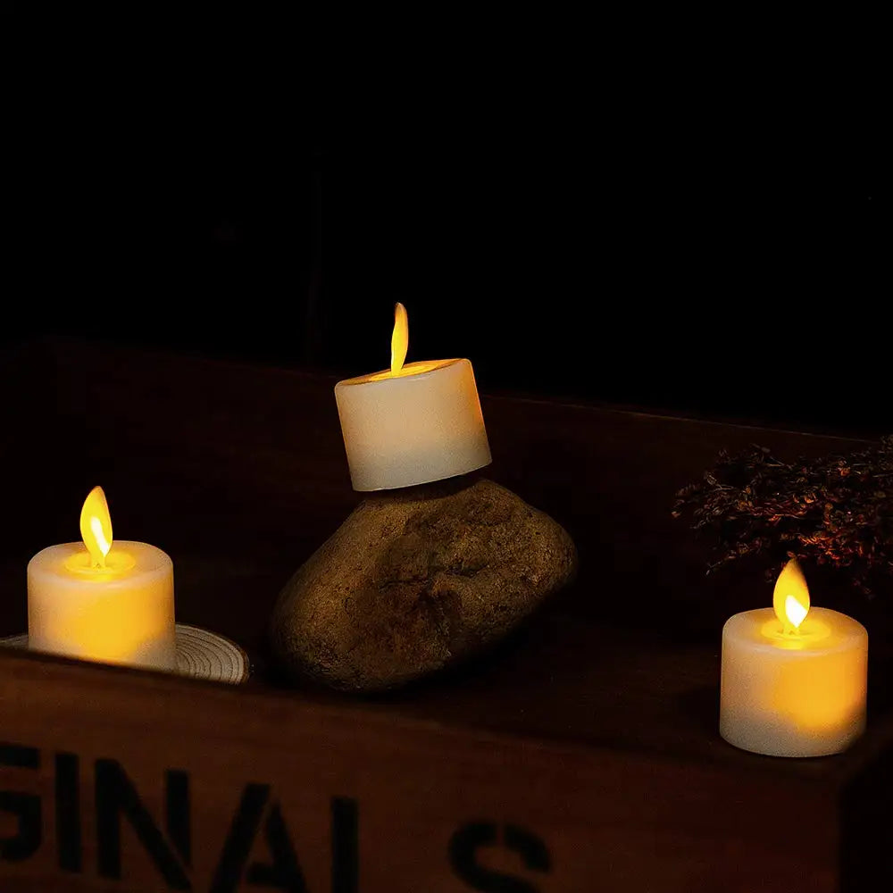 Bezpłomieniowe Świeczki Tealight LED z Realistycznym Ruchomym Płomieniem