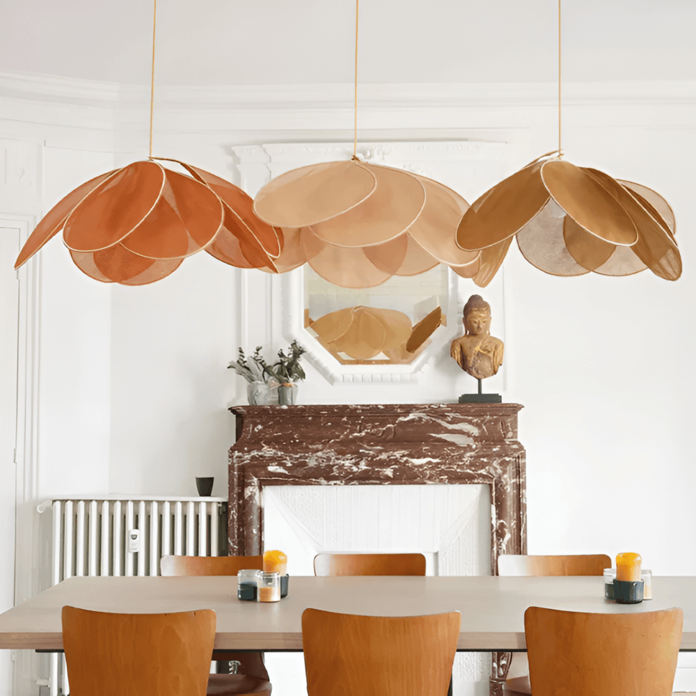 Lampa Wisząca Bohemian w Kształcie Kwiatu z Abażurem z Tkaniny