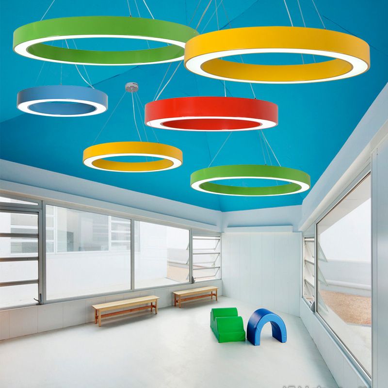Lampa Wisząca Okrągła Ring Nowoczesna z Regulacją Wysokości