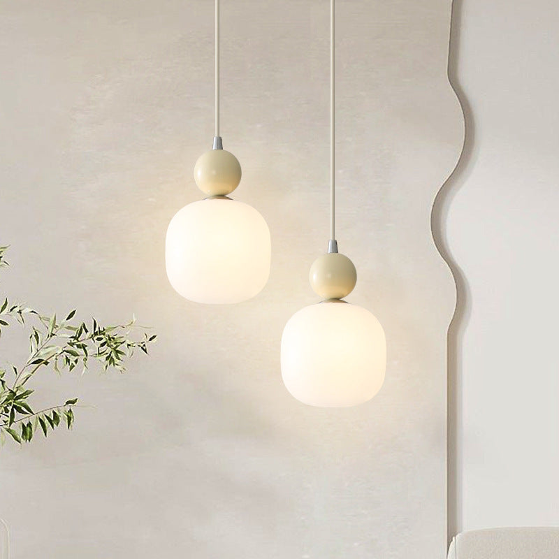 Lampa Wisząca Skandynawska ze Szklanym Kloszem i Kulistym Elementem