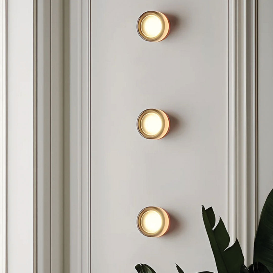 Lampa Ścienna Nowoczesna z Okrągłym Kloszem Szklana