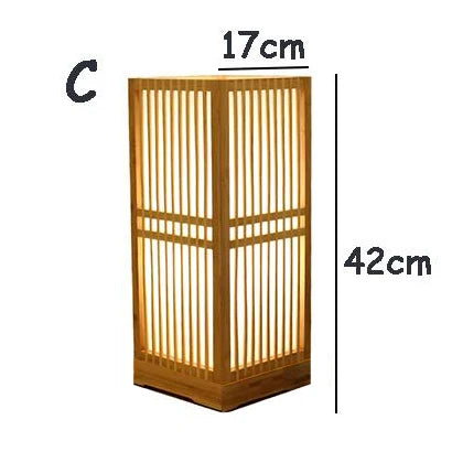 Lampa Stołowa Japandi z Bambusową Klatką w Stylu Zen