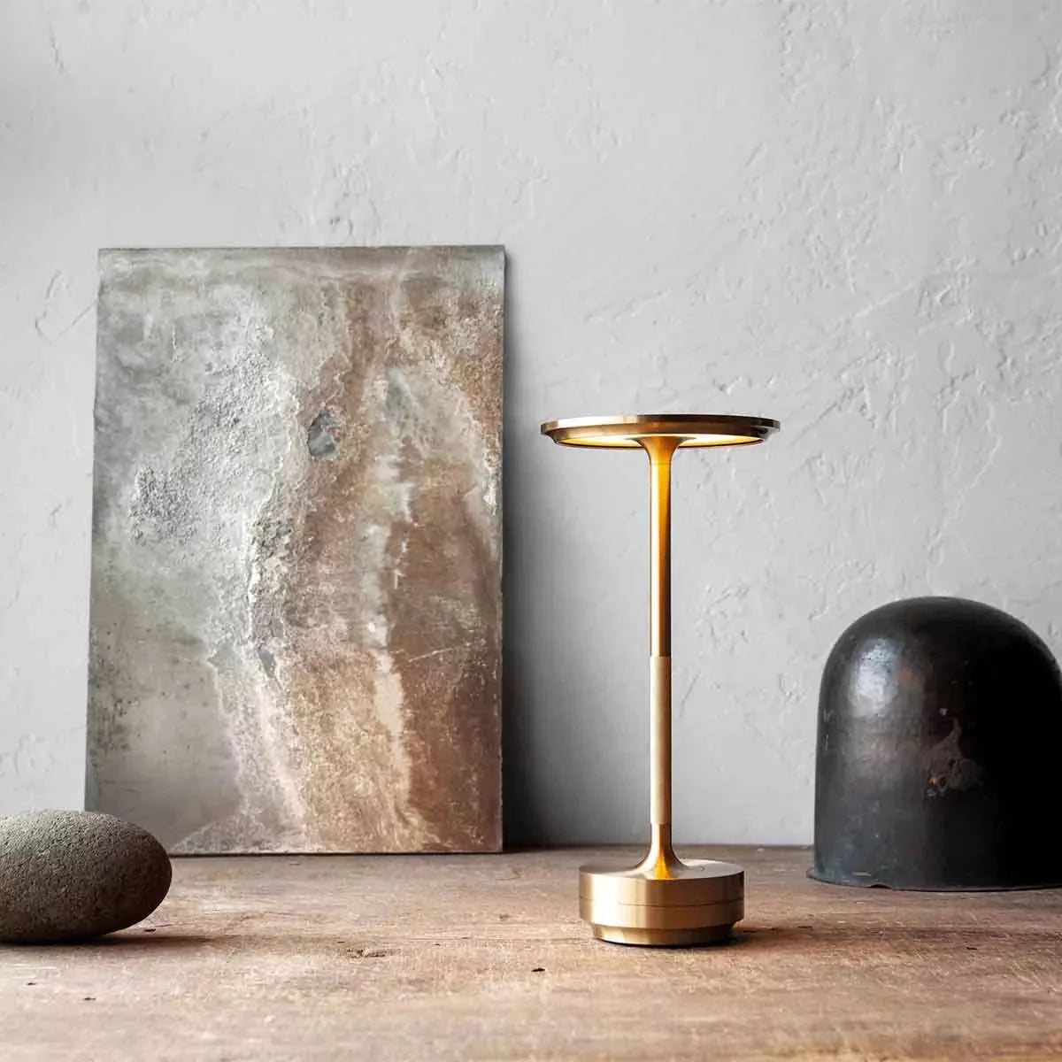 Lampa Stołowa Minimalistyczna z Okrągłą Głowicą i Ściemnianiem Dotykowym