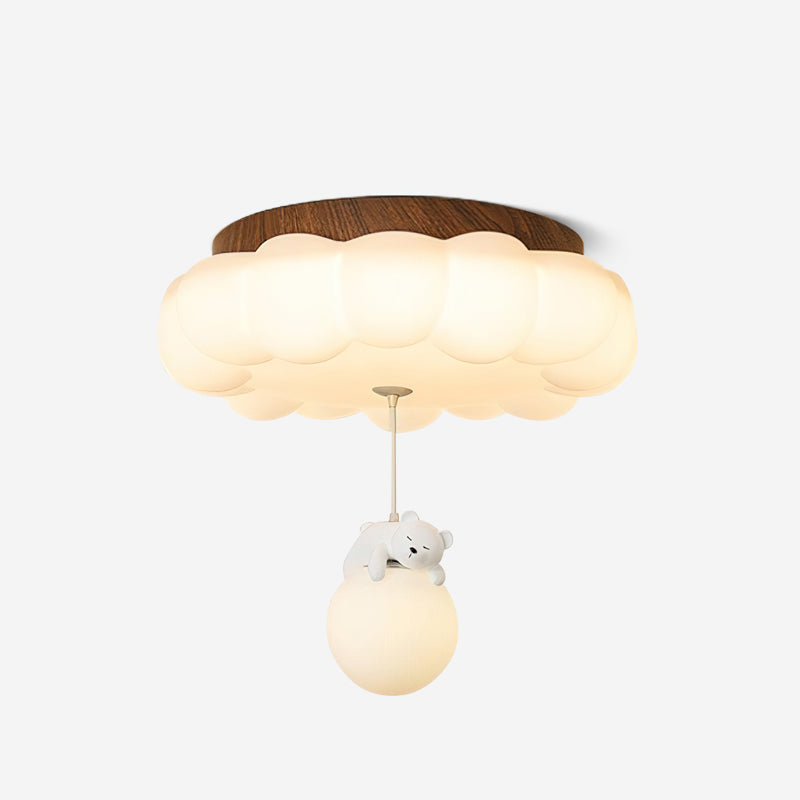 Lampa Sufitowa LED w Kształcie Chmury z Figurką Misia