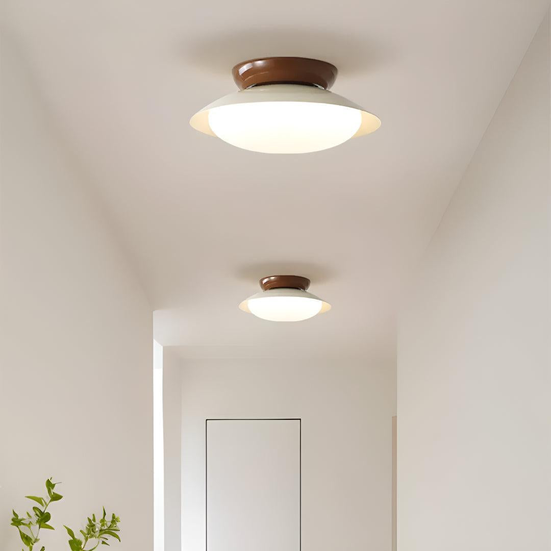 Lampa Sufitowa Retro z Kloszem Kopułkowym i Zintegrowanym LED