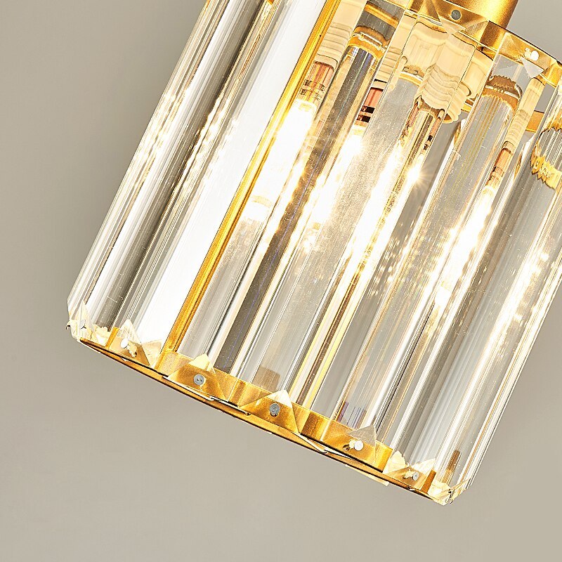 Lampa Wisząca Glamour z Kryształowymi Kloszami i Regulowaną Wysokością