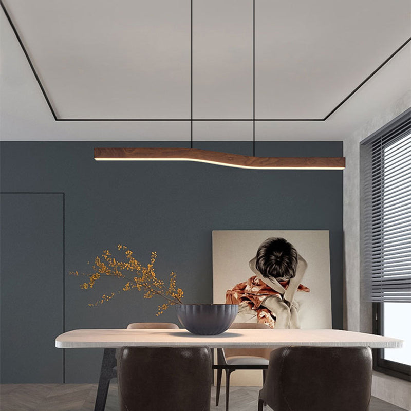 Lampa Wisząca Minimalistyczna z Drewnianym Wzorem i Regulacją Jasności