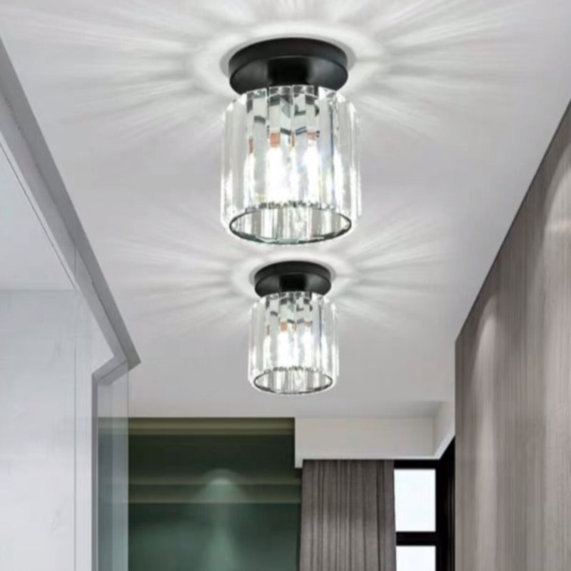 Lampa Sufitowa Art Deco z Kryształowym Kloszem