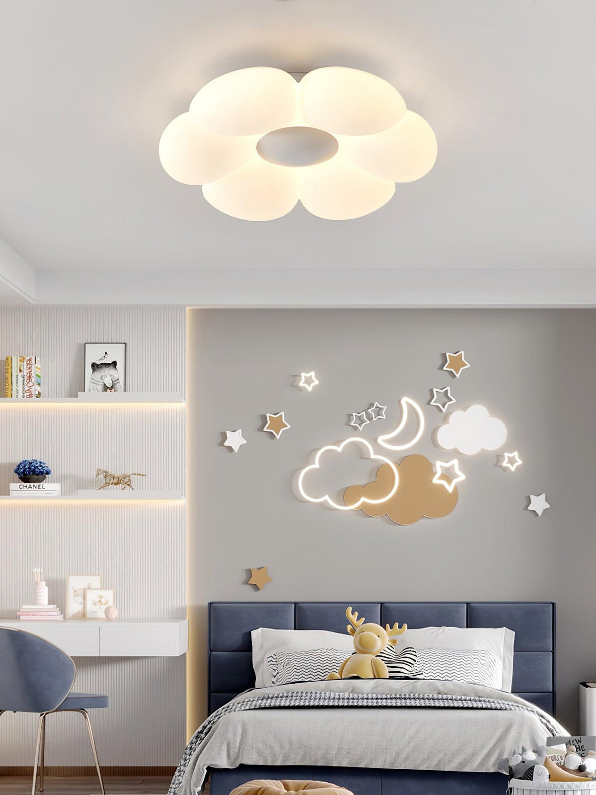 Lampa Sufitowa Kwiat ze Sześcioma Płatkami LED Skandynawska