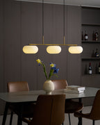 Lampa Wisząca Liniowa z Trzema Mlecznymi Kloszami - 9