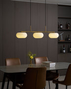 Lampa Wisząca Liniowa z Trzema Mlecznymi Kloszami - 8