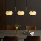 Lampa Wisząca Liniowa z Trzema Mlecznymi Kloszami - 5