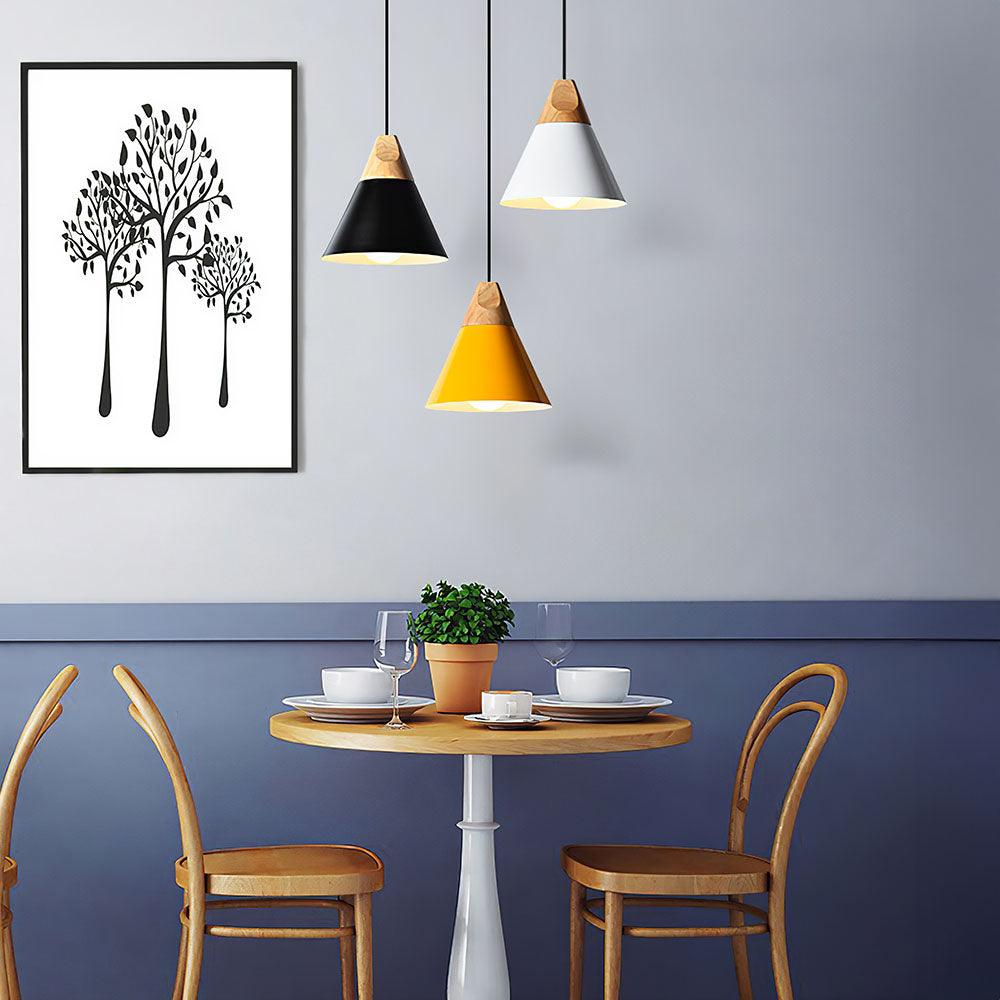 Lampa Wisząca Skandynawska z Drewnianym Akcentem - 6