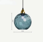 Lampa Wisząca Kula ze Szklanym Kloszem Kolorowym - Niebieski