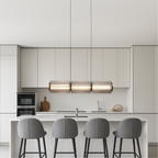 Lampa Wisząca Liniowa Cylindryczna ze Szklanymi Kloszami - 7