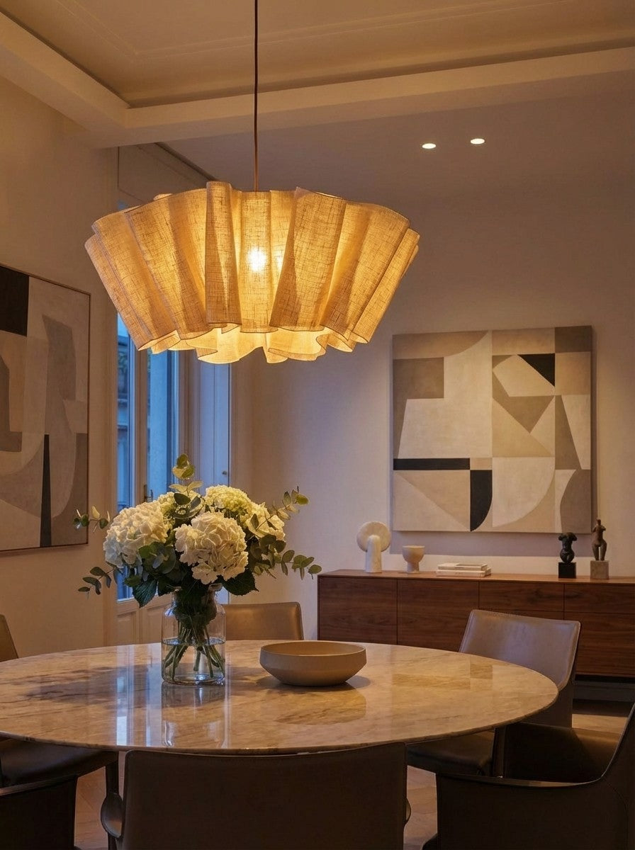 Lampa Wisząca Skandynawska z Plisowanym Abażurem - 2
