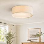 Lampa Sufitowa Drum z Lnianym Kloszem, Ø45,7 Cm - 12