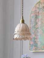 Lampa Wisząca Szklana w Kształcie Meduzy z Bursztynowym Kloszem