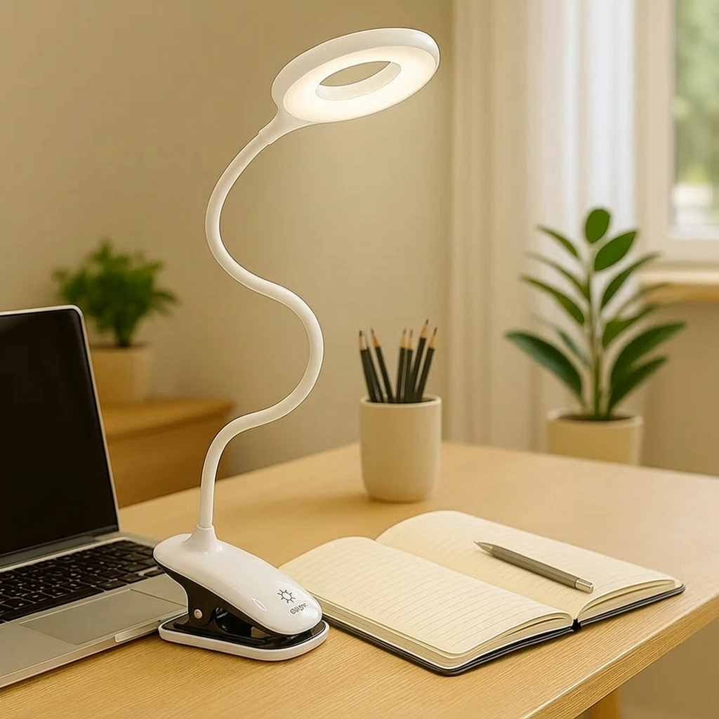 Lampka Biurkowa z Klipsem i Elastycznym Ramieniem - 2