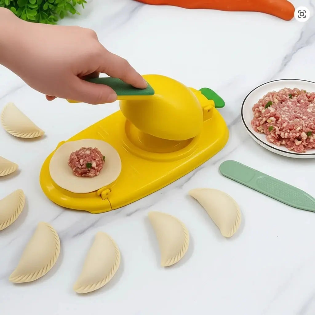 Foremka do Pierogów i Empanad 2 w 1 z Dwoma Rozmiarami - Żółty