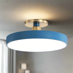 Lampa Sufitowa Skandynawska Okrągła z Akrylowym Kloszem LED - Niebieski
