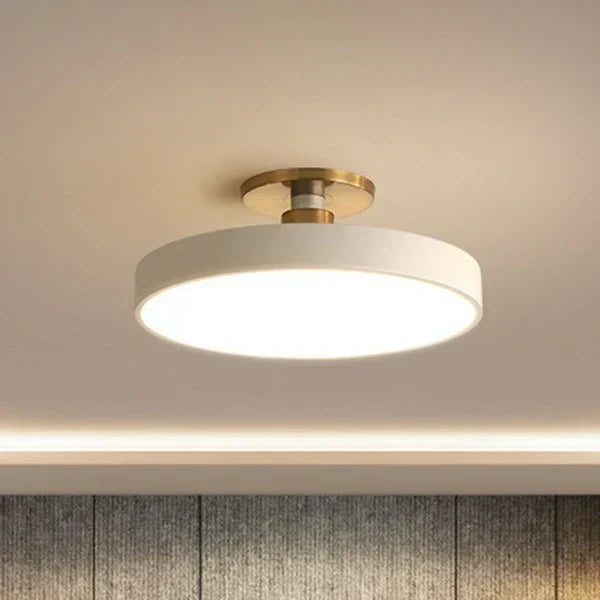 Lampa Sufitowa Skandynawska Okrągła z Akrylowym Kloszem LED - Biały