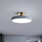Lampa Sufitowa Skandynawska Okrągła z Akrylowym Kloszem LED - Szary