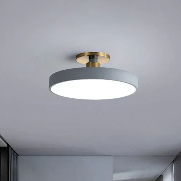 Lampa Sufitowa LED Skandynawska Okrągła z Akrylowym Kloszem - Szary