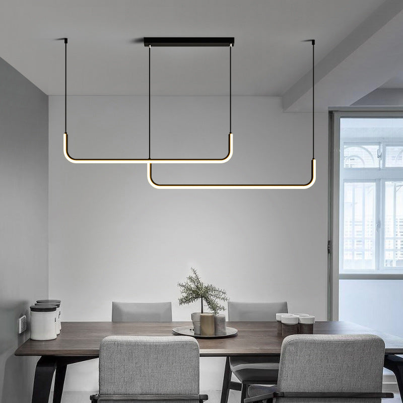 Lampa Wisząca Listwowa LED Czarna Minimalistyczna