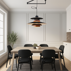 Lampa Wisząca na Wysięgniku z Metalu i Drewna, Cztery Klosze