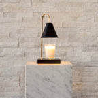 Lampa Podgrzewacz do Świec z Efektem Marmuru - Czarny z czarnym marmurem