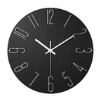 Zegar Ścienny Cichy Kwarcowy Minimalistyczny 30 Cm - Czarny