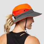 Kapelusz Przeciwsłoneczny Składany z Otworem na Kucyka - Pomarańczowy