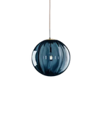 Lampa Wisząca Kula z Fakturowanym Szklanym Kloszem - Niebieski