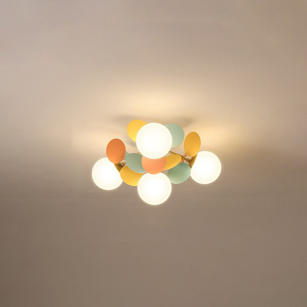 Żyrandol Szklane Klosze Liście z Wieloma Źródłami Światła LED G9 - 12