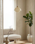 Lampa Wisząca Mid-Century z Opałowym Szklanym Kloszem - 6