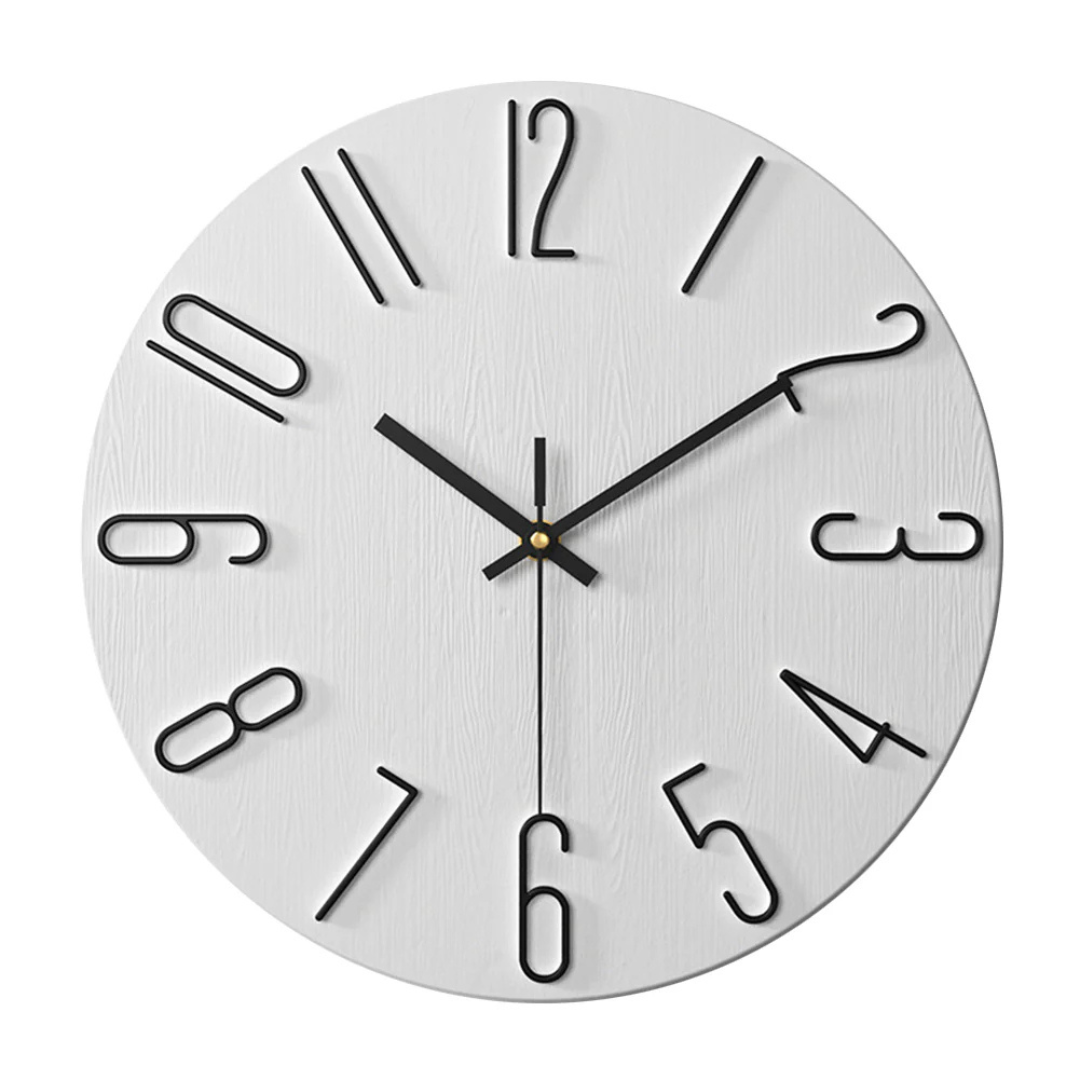 Zegar Ścienny Cichy Kwarcowy Minimalistyczny 30 Cm - Biały