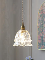 Lampa Wisząca Szklana w Kształcie Meduzy z Bursztynowym Kloszem - 4
