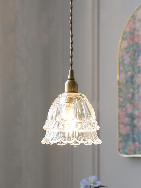 Lampa Wisząca Szklana w Kształcie Meduzy z Bursztynowym Kloszem - 4