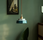 Lampa Wisząca Ceramiczna z Miedzianym Mocowaniem - Zeeden