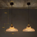 Lampa Wisząca ze Żebrowanym Szklanym Kloszem - 5