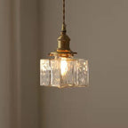 Lampa Wisząca Vintage ze Żebrowanego Szkła z Żelazną Ramą - 13