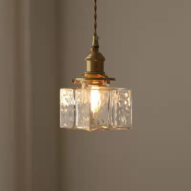 Lampa Wisząca Vintage ze Żebrowanego Szkła z Żelazną Ramą - 13