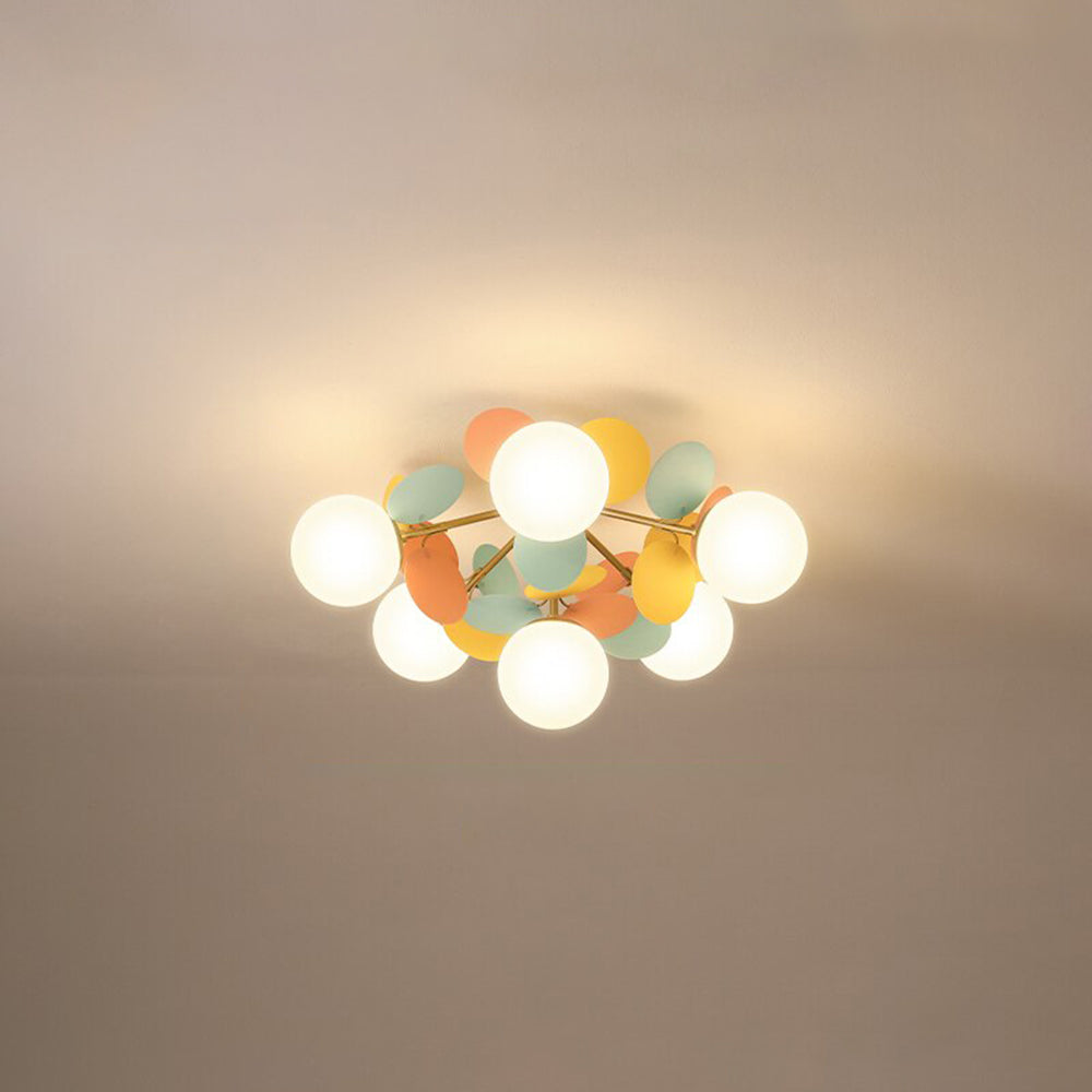 Żyrandol Szklano-Akrylowy LED G9 z Trzema Barwami Światła - Wielokolorowy Ø55 cm 6 świateł