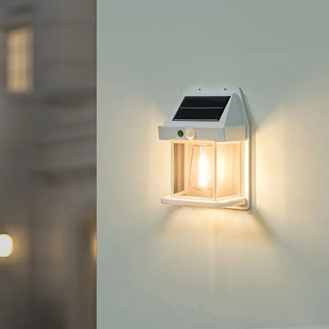 Lampa Ścienna Solarna z Czujnikiem Ruchu do Ogrodu - Biały