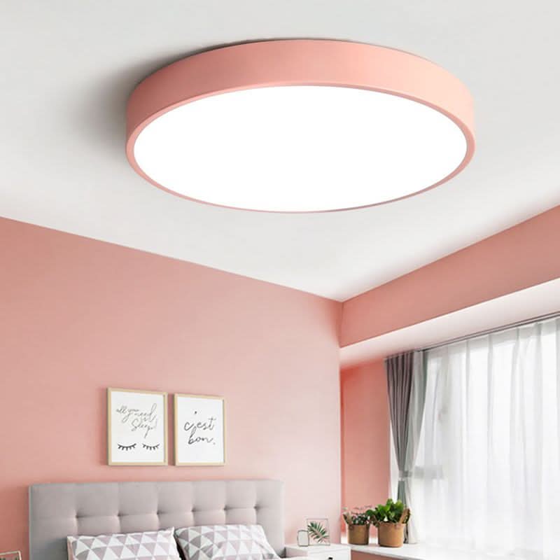 Lampa Sufitowa LED Okrągła Nowoczesna - Różowy