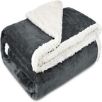 Koc Dwustronny Welurowo-Sherpowy 150 X 200 Cm - Ciemnoszary