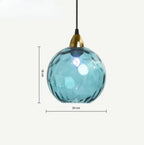Lampa Wisząca Kula ze Szklanym Kloszem Kolorowym - Błękit nieba