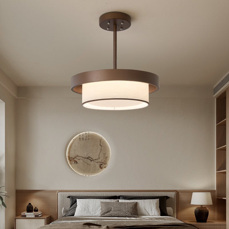 Lampa Wisząca Trzystopniowa z Tkaninowymi Kloszami - 5